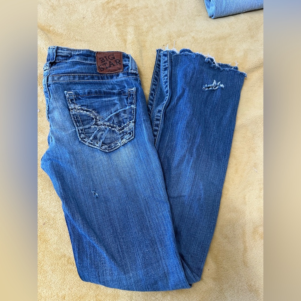 Big Star Distressed Blue Jeans